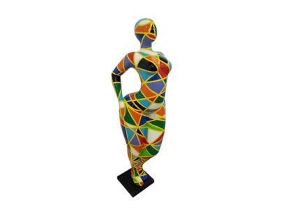 Design Figur Abstrakte PVC Skulptur Statuen Figuren Dekoration 130cm Deko Silber