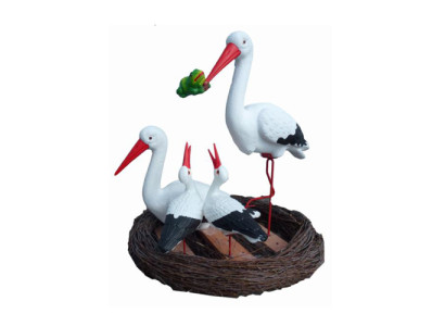 Storch Vogel figur abstrakte figuren moderne bemalt neu 80cm statue neu statuen