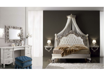 Schminktisch + Spiegel + Hocker Edle Anrichte Schlafzimmer Kommode Barock Rokoko