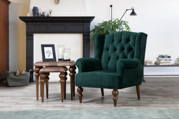 Klassische Sofagarnitur 3-Sitzer + Sessel Chesterfield Designer Möbel