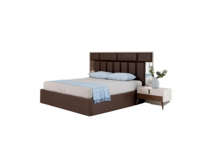 Bett Schlafzimmerbett mit Bettkasten Bettrahmen Holz Braun Schlafplatz