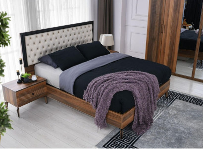 Bettrahmen Bett Doppelbett Holzbett Braun Bettgestelle Schlafzimmer