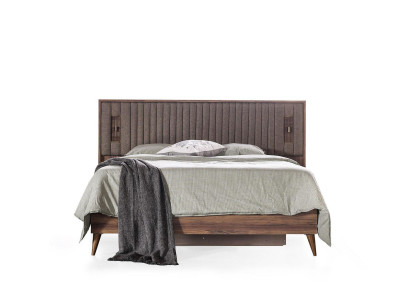 Bett Doppelbett Bettrahmen Holzbett Braun Bettgestelle Schlafzimmer