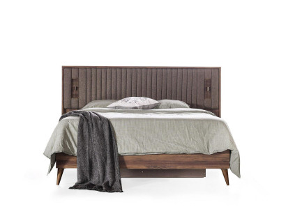 Bett Doppelbett Bettrahmen Holzbett Braun Bettgestelle Schlafzimmer