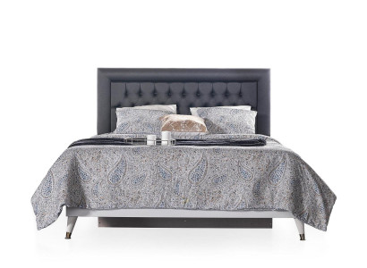 Chesterfield Doppelbett Bett mit Bettkasten Bettrahmen Grau Polster