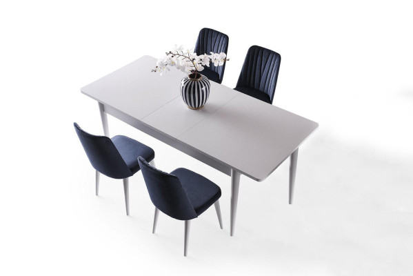 Garnitur Esszimmer Essecke Esstisch Stühle Holz 7tlg Weiß Essgruppe
