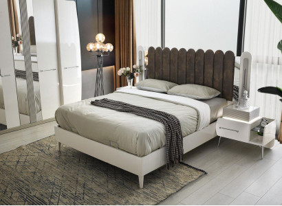 Doppelbett Bett mit Bettkasten Bettrahmen Weiß Schlafzimmer 180 cm