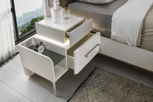 Schlafzimmer Garnitur Bett Nachttische Doppelbett Weiß Set 3tlg Möbel