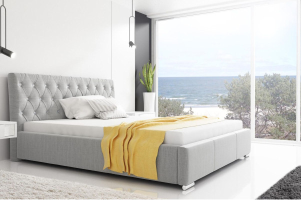 Bettrahmen Bett Doppelbett Ehebett Bettgestell Polsterbett Betten 200x200 Grau