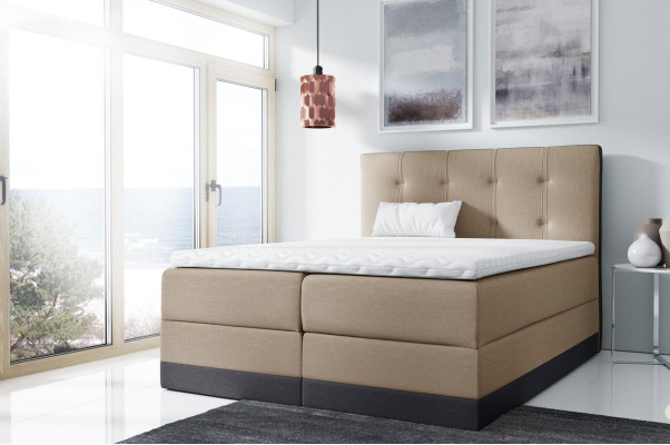 Ehebett Bett Rosa Polsterbett Betten Boxspring Bett Doppelbett mit Matratze Neu