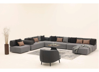 Wohnlandschaft Couch Polster Möbel Ecksofa Stoff Couchen Textil Sitzmöbel