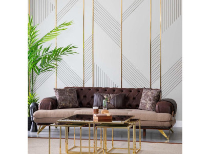 Dreisitzer Braun Chesterfield Couch Sofa Möbel Polster Einrichtung Sofas