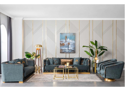 Luxus Wohnzimmer Möbel Sofagarnitur Set Couch Garnitur Textil Couchen