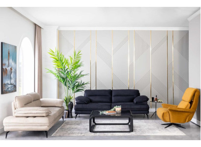 Luxus Couch Möbel Sofas Couchen 3tlg. Set Garnitur Sofagarnitur Stoff