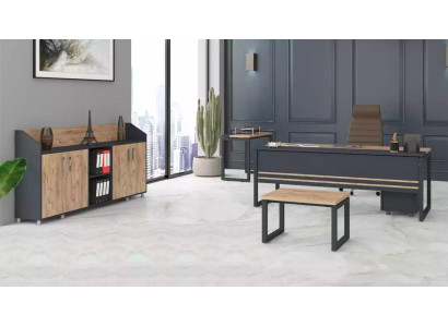 Großes Büromöbel Komplettes Set Arbeitszimmermöbel Schrank Schreibtisch