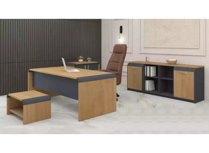 Großes Arbeitszimmer Set Schreibtisch Kommode Couchtisch Komplettes