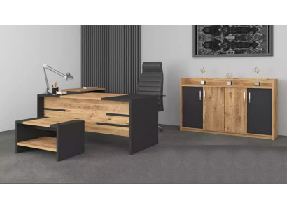 Büromöbel Set Büro Garnitur Schreibtisch Schrank Stil Modern Neu 4tlg.