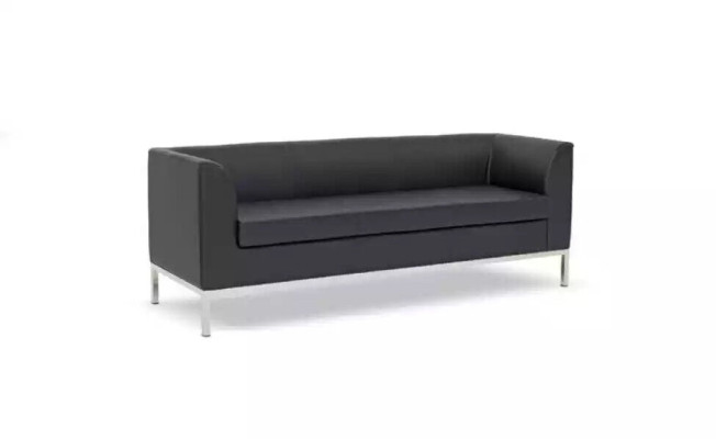 Schwarzer Polster Dreisitzer Luxus Möbel Arbeitszimmer Textilsofas