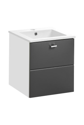 Badmöbel Set 40cm Waschbecken mit Unterschrank Waschtisch Schublade Hängeschrank