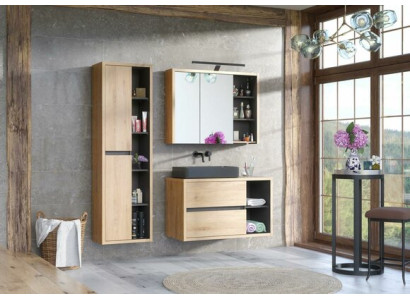 Design Badezimmer Möbel Bad 3 tlg. Set Deko Garnitur Schrank Waschbecken