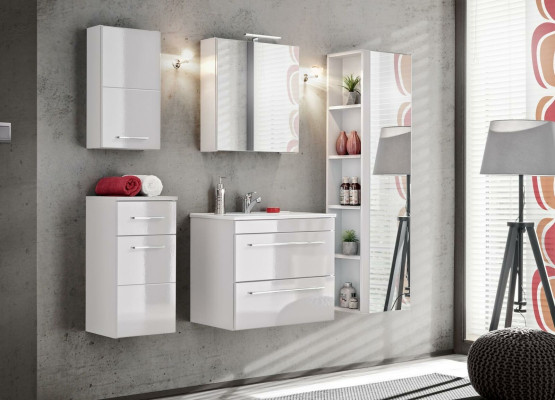 Design Badezimmer Möbel Deko Bad 5 tlg. Set Garnitur Schrank Waschbecken