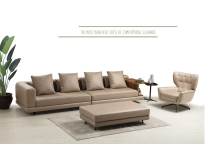 Sofagarnitur Polstersofa Viersitzer Sessel Beige Sofa 2tlg Kunstleder