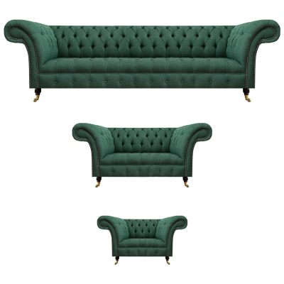 Luxus Sofas Grün Komplett Sofagarnitur Polstermöbel Wohnzimmer Couch Stoff