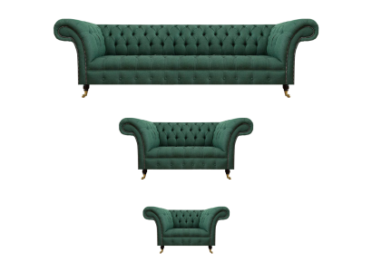 Luxus Sofas Grün Komplett Sofagarnitur Polstermöbel Wohnzimmer Couch Stoff