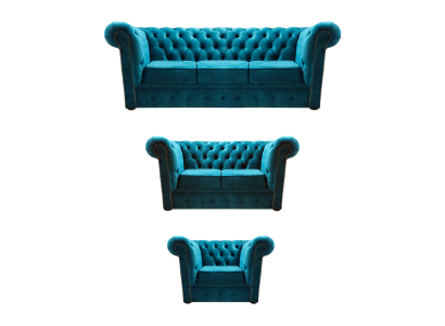 Sofagarnitur Modern Textil Sessel 2x Sofas Chesterfield Wohnzimmer 3+2+1