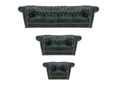 Luxus Ledersofa Komplett Sofagarnitur 3tlg Chesterfield Wohnzimmer Sessel 4+2+1