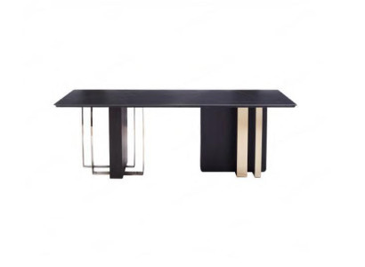 Großer Schwarzer Esstisch Esszimmer Möbel Holztisch Tisch Edelstahl