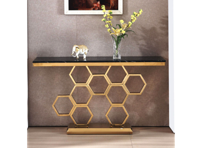 Konsolentisch Edelstahl Gold Wohnzimmer Möbel Konsolen 140cm Neu