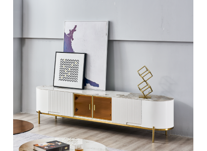 Luxus rtv Lowboard tv Ständer Sideboard Wohnzimmer Holz Weiß Modern