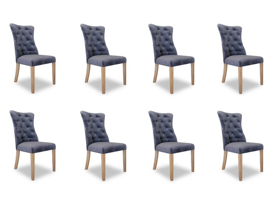 8x Stühle Stuhl Polster Design Chesterfield Garnitur Sessel Komplett Set