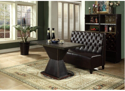 Chesterfield Sofa Bank Couch Sitzbank Braun Wartezimmer Wohnzimmer Büro Sofas