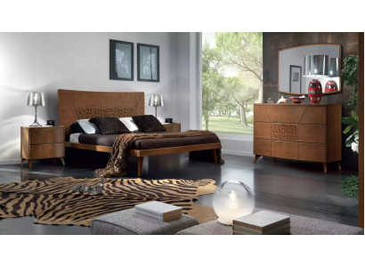 Schlafzimmer Set Bett 2x Nachttische Kommode Design Luxus neu 5tlg.