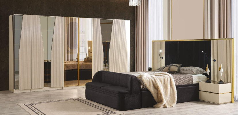 Schlafzimmer Set Komplettes Zimmer Holz Bett Nachttische Möbel Schrank 5tlg.