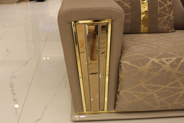 Sofagarnitur 3+3+1+1 Sitzer + Couchtisch + Wohnwand Modern Textil Komplett Neu