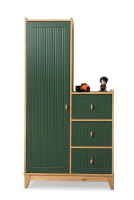 Stilvoll grüner Kleiderschrank Holzmöbel für Kinderzimmer Neuheit