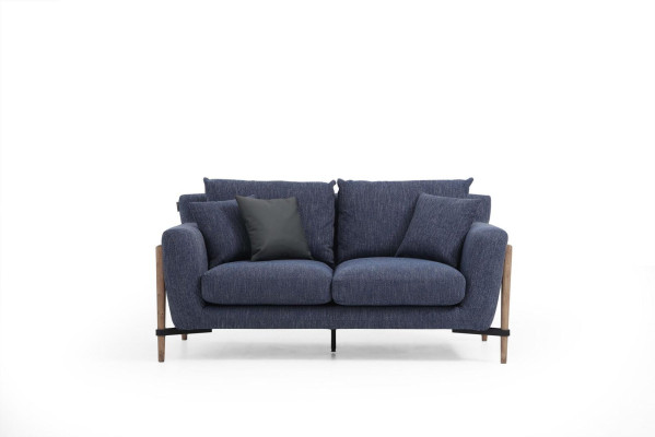 Dreisitzer Sofa 3 Sitzer Stoff Modern Sofas Design Wohnzimmer Blau