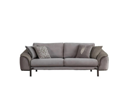 Luxus Grau Möbel Dreisitzer Sofa Wohnzimmer Couch Stoffsofa Neu Polstersofa