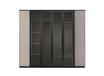 Kleiderschrank Garderobenschrank Schrank Moderne Holzschrank Grau