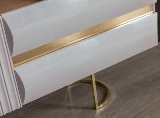 Designer Weiße Edelstahl Anrichte Moderne Esszimmer Holz Edle Kommode
