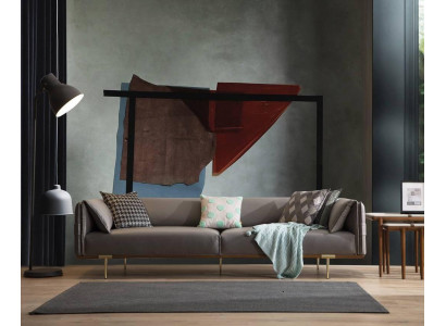 Graues Edelstahlsofa Wohnzimmer 3-Sitzer Polstercouchen Textilsofas Neu