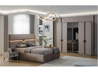 Doppelbett Komplette Schlafzimmermöbel Bett Nachttische Beige 4tlg