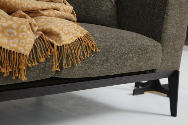 Zweisitzer Sofa 2 Sitzer Stoff Grau Modern Design Wohnzimmer Polyester