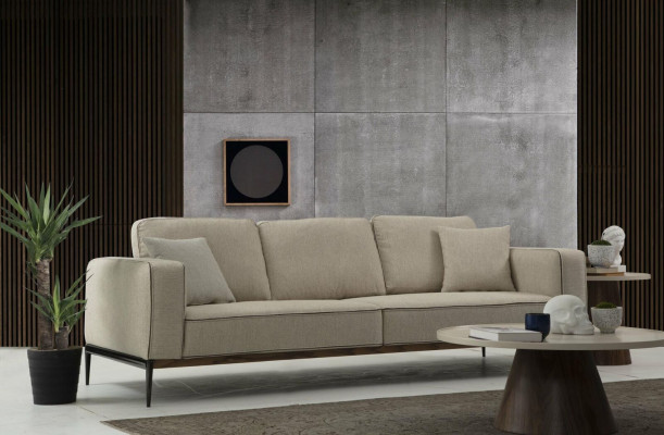 Sofa Viersitzer 4 Sitzer Stoff Sofas Modern Design Wohnzimmer Beige