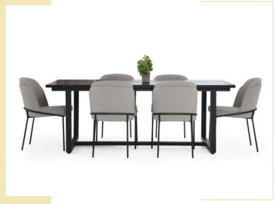 Essecke Essgruppe Esszimmer Esstisch Stühle 7tlg Holz Grau Set Neu 