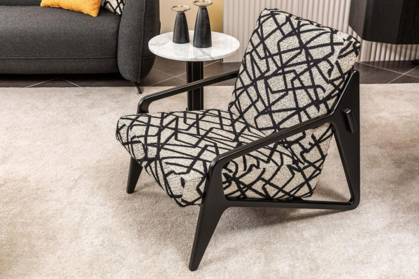 Moderner Wohnzimmersessel Designer Einsitzer Schwarze Polster Möbel Neu