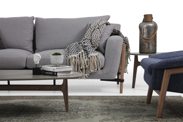 Komplette Couchgarnitur Sofagarnitur Sofa 321 Sitzer Stoff Set Blau